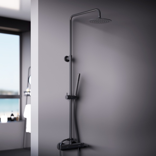 Душевая система со смесителем Damixa Scandinavian Pure 936710300 монтаж настенная без термостата черный