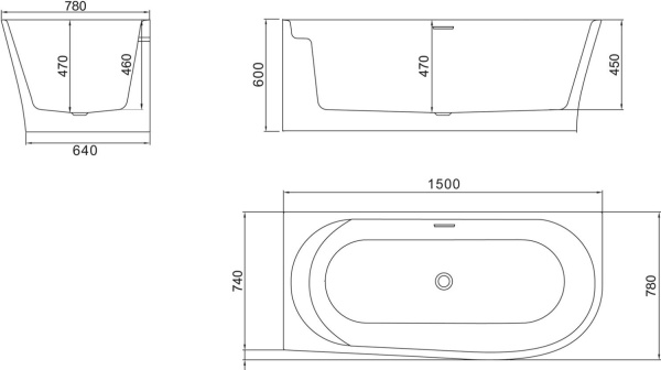 Акриловая ванна BelBagno  BB410-1500-780-L 150x78
