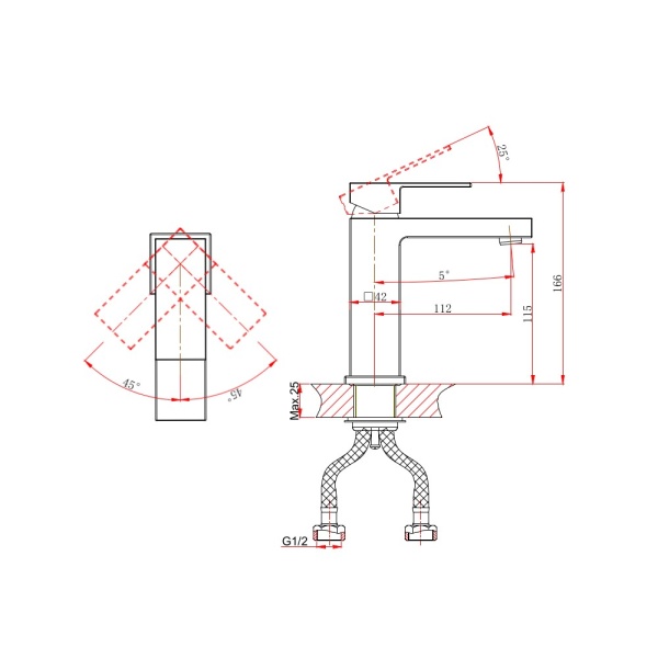 Смеситель для раковины D&amp;K Bayern.Liszt DA1512101 хром