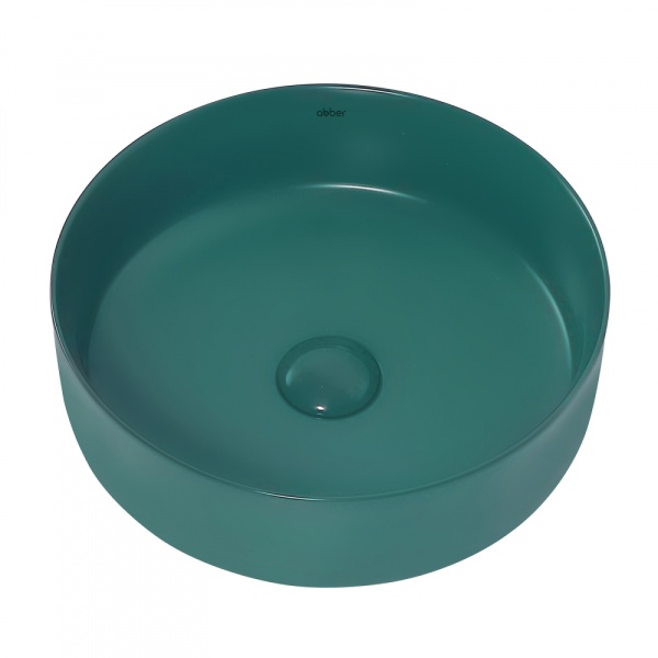 Раковина накладная круглая Abber Bequem AC2108MBG фаянс цвет темно-зеленый матовый