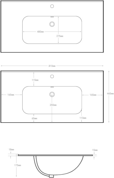 Раковина мебельная прямоугольная Aquanet Flat 00254364 керамика цвет белый