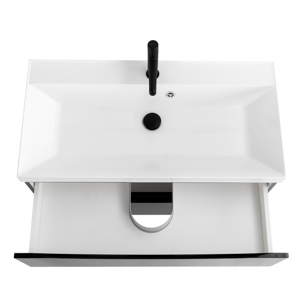 Тумба под раковину подвесная BelBagno Marino MARINO-900-2C-SO-NL-P 90 см  2 ящика цвет Nero Lucido 