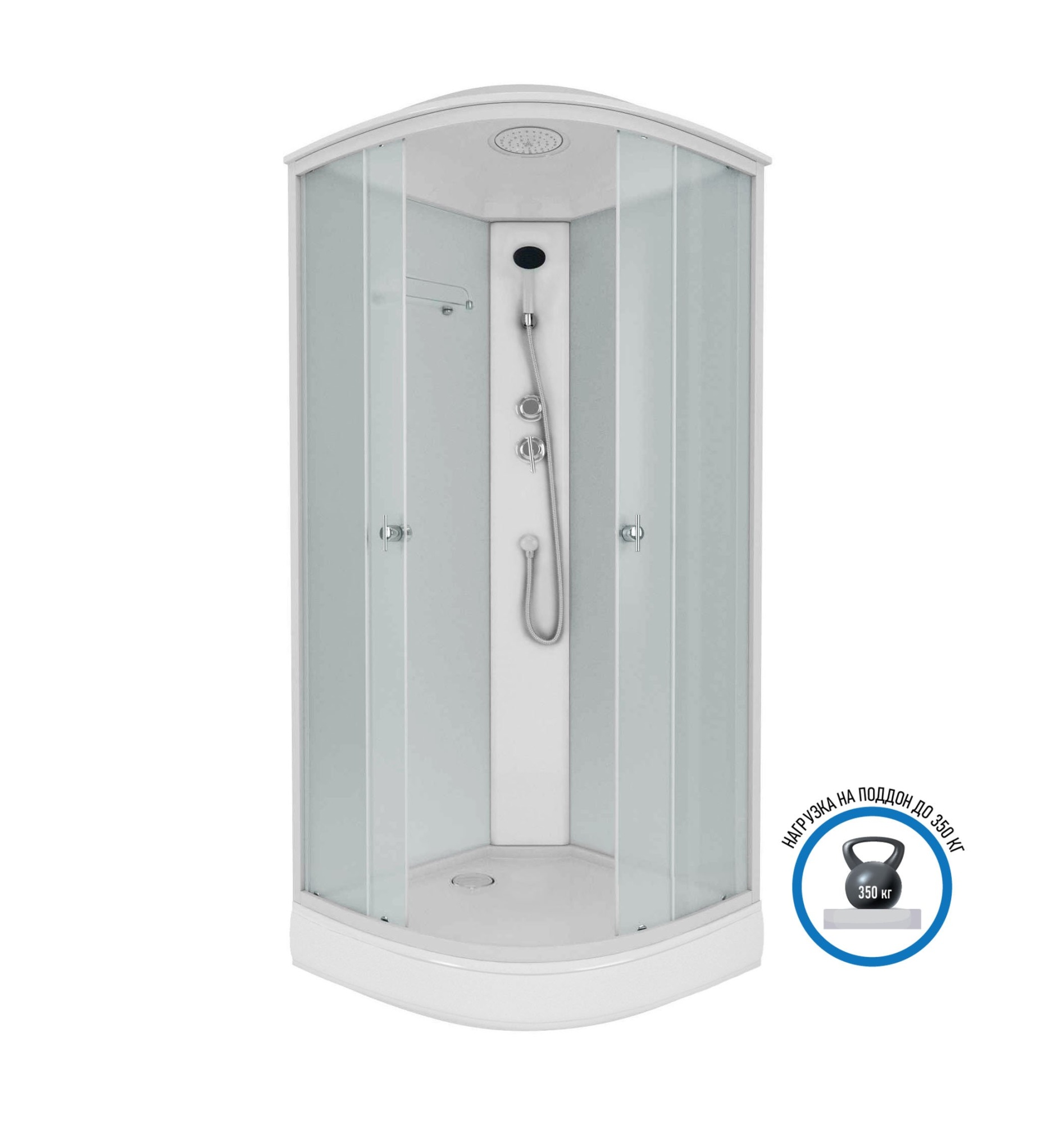 Душевая кабина с крышей Niagara Promo 53011423 четверть круга  90x90 стекла матовые, профиль белый