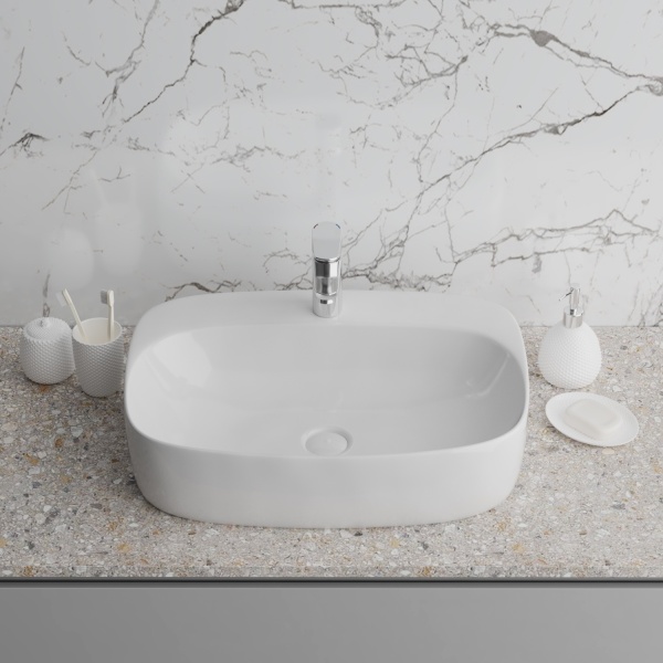 Раковина  прямоугольная Grossman  GR-3027 фаянс цвет белый