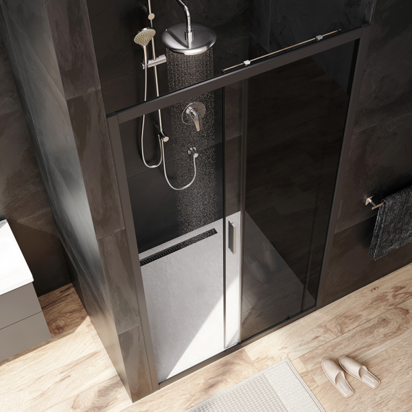 Душевая дверь Am.Pm Gem W90G-110-1-195BG 110 см стекла тонированные прозрачные, профиль черный