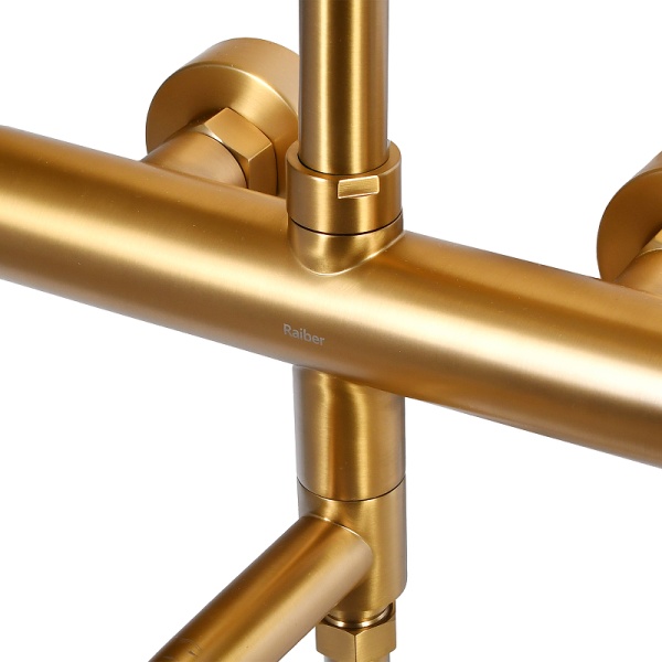 Душевая система со смесителем Raiber Graceful RPG-006 монтаж настенная без термостата матовое золото