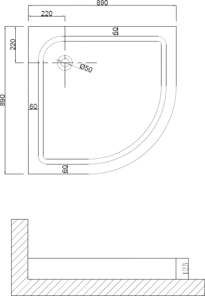 Душевой поддон Niagara NG-90-90 90x90 белый