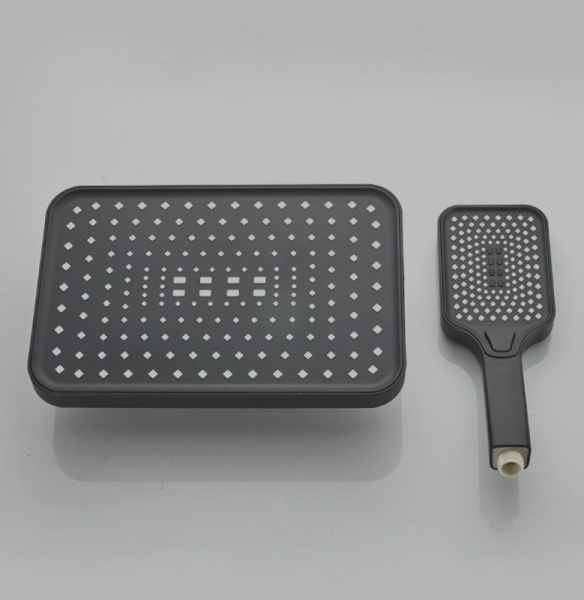 Душевая система со смесителем ALMAes Galaxy SDI-1801 монтаж настенная с термостатом черный матовый