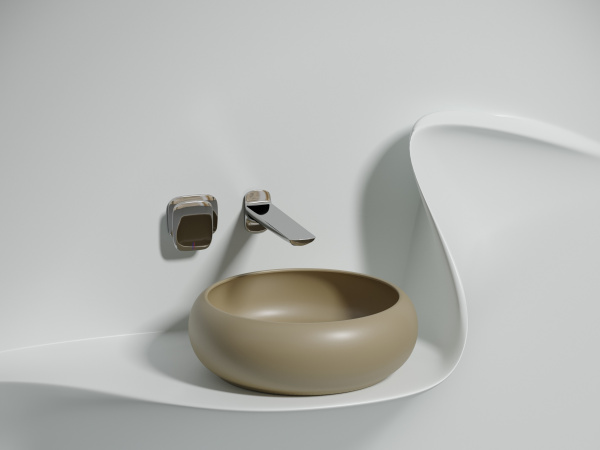 Раковина накладная круглая Ceramica Nova Element CN6050MC фарфор цвет бежевый матовый