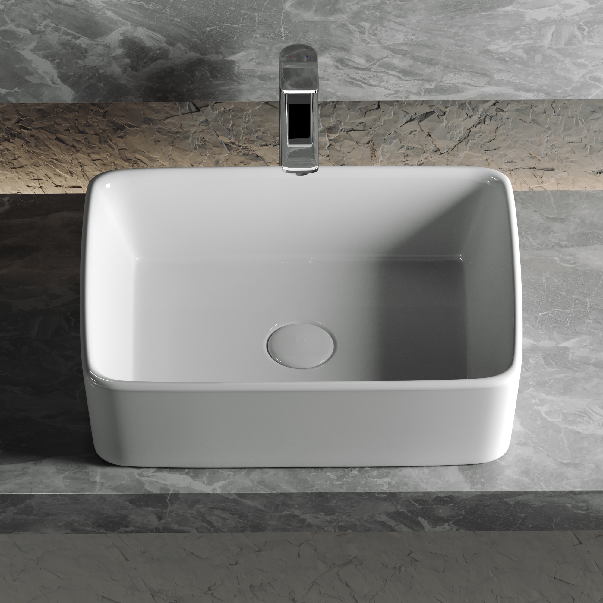 Раковина накладная прямоугольная Ceramica Nova Element CN6037 фарфор цвет белый