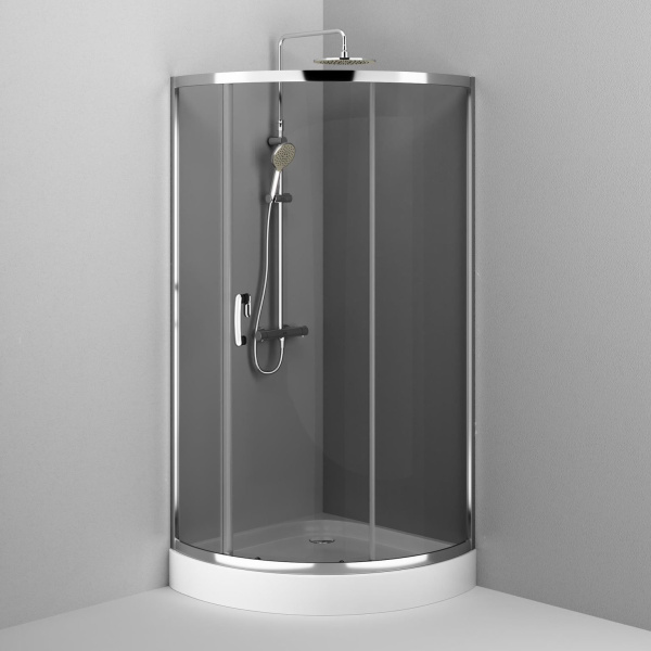 Душевой угол Am.Pm Like W83G-315-090CG четверть круга  стекла тонированные прозрачные, профиль хром