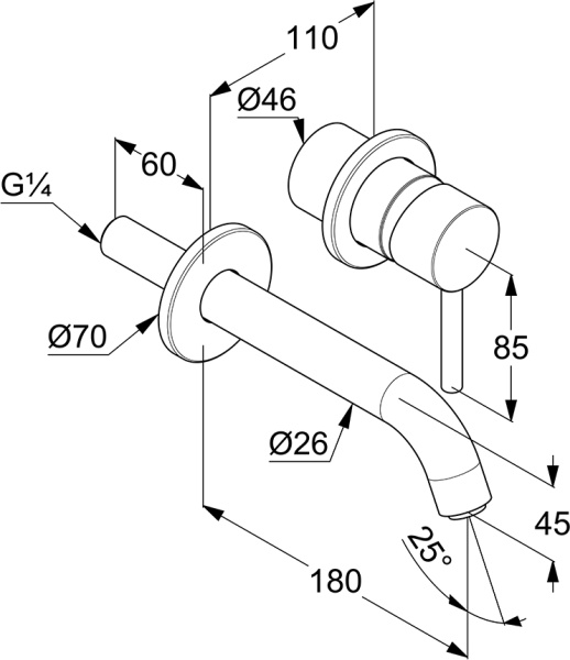 Смеситель для раковины Kludi Bozz 382440576 хром