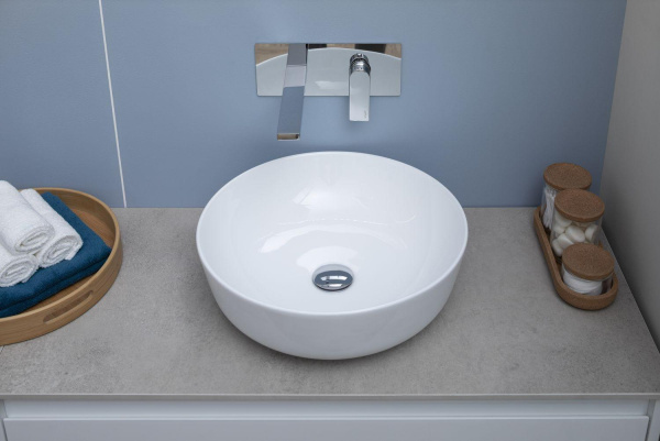 Раковина накладная круглая Aquanet Moon MOON-1 керамика цвет белый