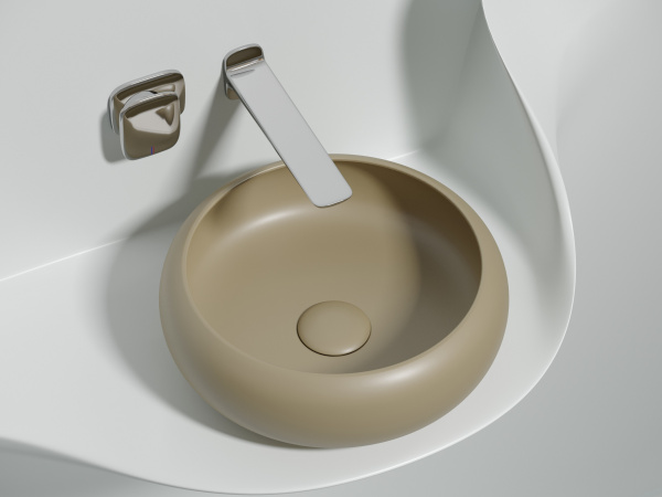 Раковина накладная круглая Ceramica Nova Element CN6050MC фарфор цвет бежевый матовый