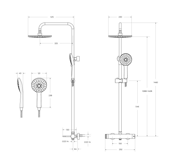 Душевая система со смесителем Cezares Relax RELAX-CD-01 монтаж настенная без термостата хром