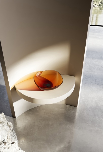 Раковина  квадратная  Abber Kristall AT2806Opal полиэфирная смола цвет коричневый