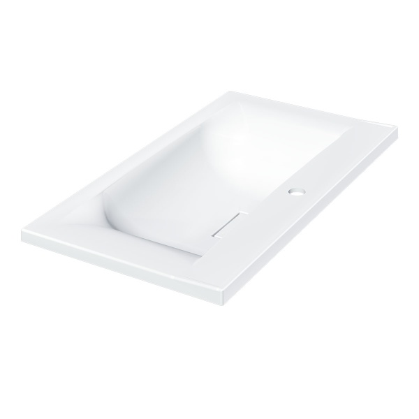 Раковина мебельная прямоугольная Vincea  VCB-3M800W литьевой мрамор цвет белый