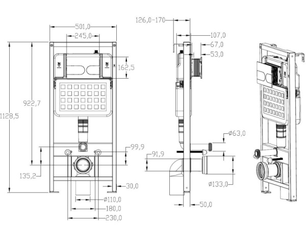 Инсталляция для подвесного унитаза Allen Brau Evo 9.1EV00.20 механическая