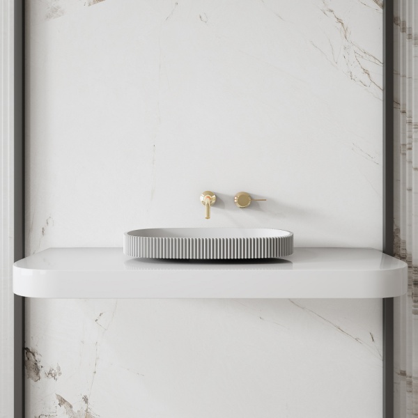 Раковина  овальная Abber STEIN AS2601 искусственный камень цвет белый матовый