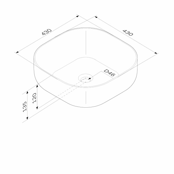 Раковина  квадратная  Am.Pm Func M8FWCC30430WG фарфор цвет белый глянцевый