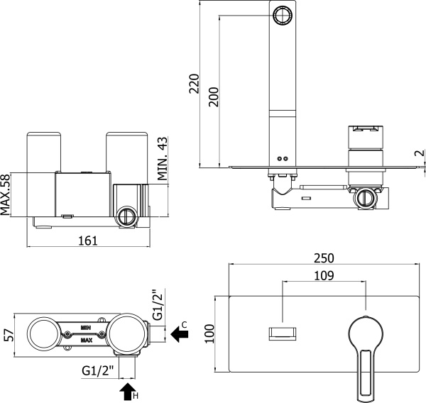 Смеситель для раковины Paffoni Ringo RIN105NO 