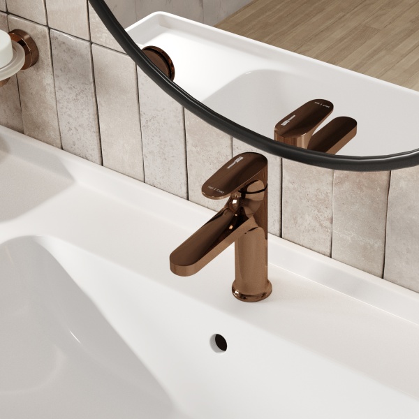 Смеситель для раковины Wasserkraft Asphe 7703 розовое золото