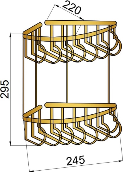 Полка для принадлежностей Boheme Medici 10622 подвесная бронза