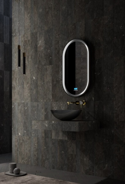 Раковина накладная овальная Abber KARBON AK2042 карбон цвет черный