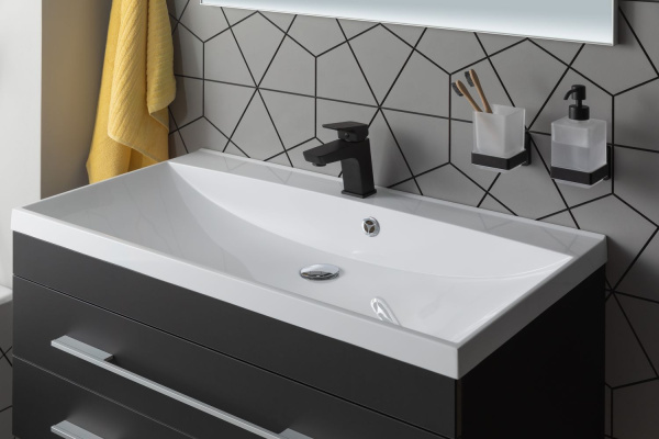 Раковина мебельная прямоугольная Aquanet Нота NEW 00204119 литьевой мрамор цвет белый