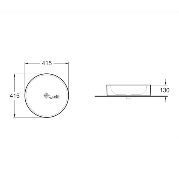 Раковина накладная круглая Vincea  VBS-104MB фарфор цвет черный матовый