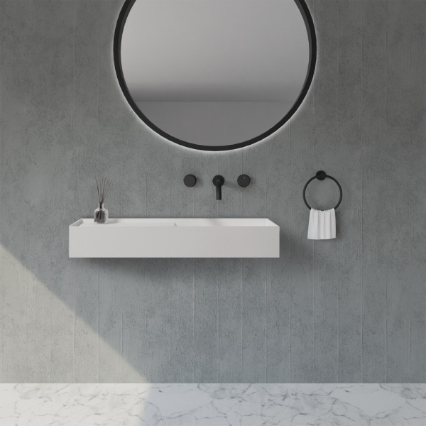 Раковина  прямоугольная Abber STEIN AS2648 искусственный камень цвет белый матовый