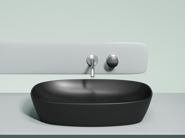 Раковина накладная овальная Ceramica Nova Element CN6049MB фарфор цвет черный матовый