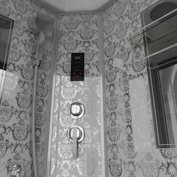 Душевая кабина с крышей Niagara Luxe 7715W четверть круга   стекла , профиль хром