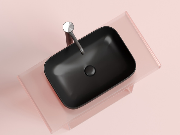 Раковина накладная прямоугольная Ceramica Nova Element CN6055MB фарфор цвет черный матовый