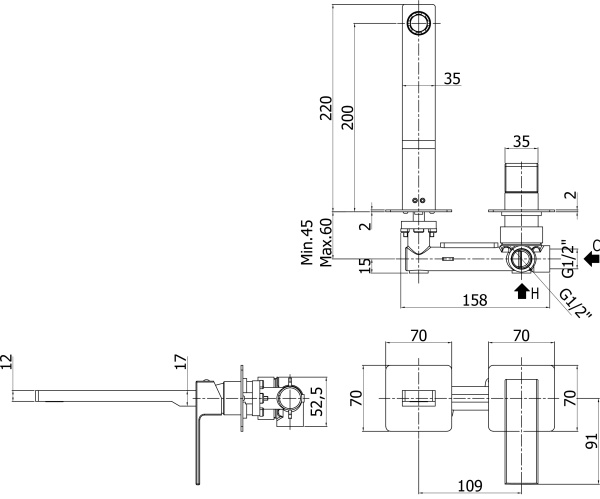 Смеситель для раковины Paffoni Elle EL105NO70 