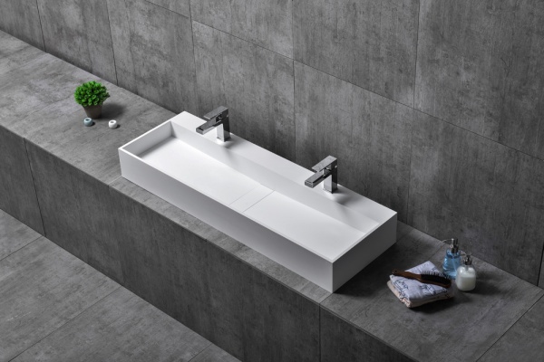 Раковина  прямоугольная Abber STEIN AS2642 искусственный камень цвет белый матовый