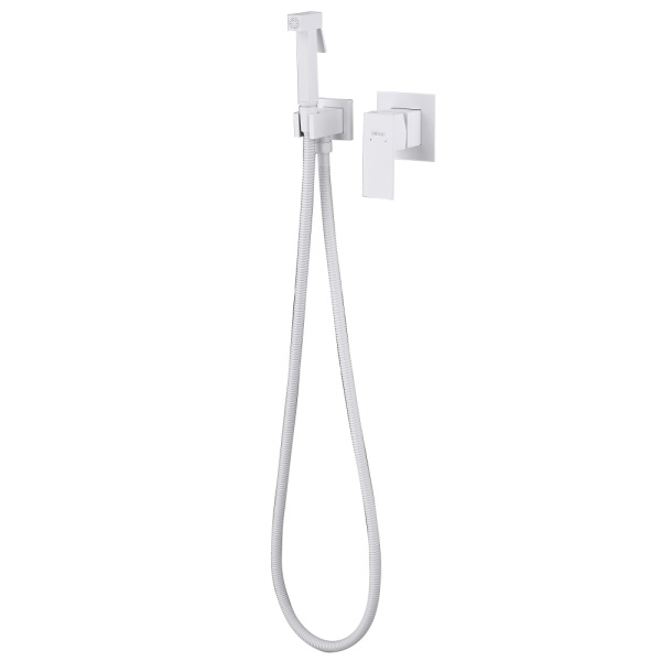 Гигиенический душ Abber Daheim AF8225W встраиваемый в стену белый матовый