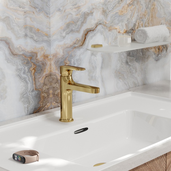 Смеситель для раковины Wasserkraft Neckar 2103 золото