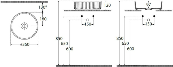 Раковина накладная круглая Allen Brau Fantasy 4.11032.SM керамика цвет розовый