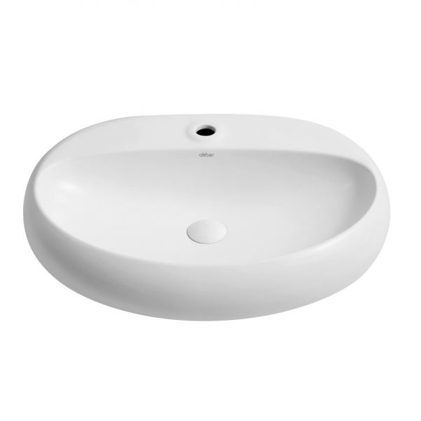 Раковина накладная овальная Abber Bequem AC2112MW фаянс цвет белый матовый