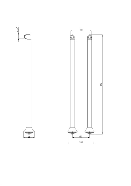 Держатели для смесителя напольные Lemark  LM8565C хром 