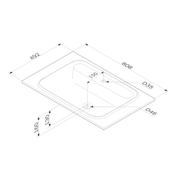 Раковина  прямоугольная Am.Pm Func M8FWPC0800WM искусственный мрамор цвет белый матовый