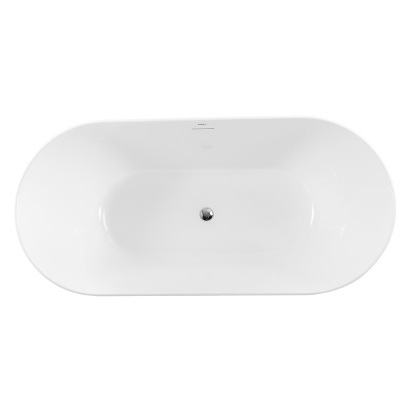 Акриловая ванна отдельностоящая BelBagno  BB413-1500-800 150x80 овальная цвет белый