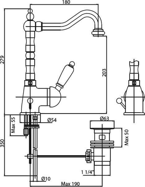 Смеситель для раковины Cezares Elite ELITE-LSM2-03/24-Bi 