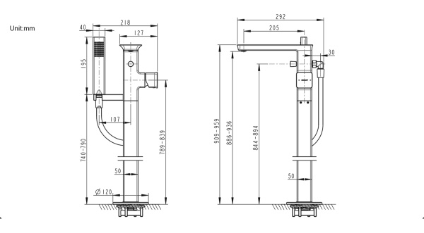 Смеситель для ванны Bravat Phillis F656101C-B3-ENG напольный 
без термостата хром