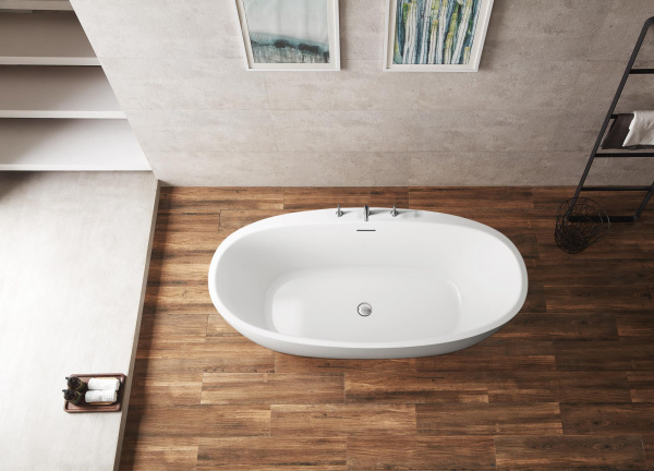 Акриловая ванна отдельностоящая BelBagno  BB404-1700-800 170x80 овальная цвет белый