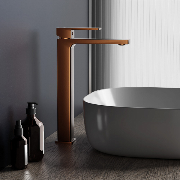 Смеситель для раковины Damixa Gaia 530250500 розовое золото матовое