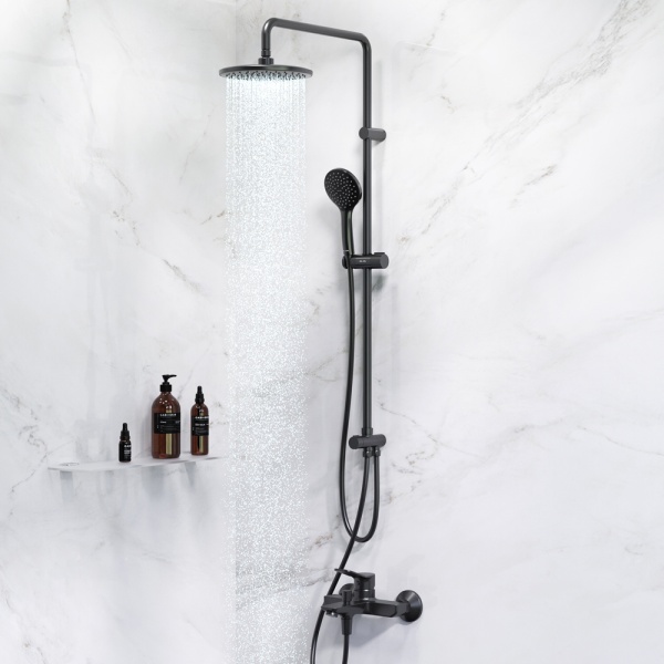 Душевая система со смесителем Am.Pm X-Joy F42885A14 монтаж настенная без термостата черный