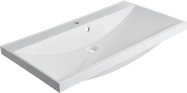 Раковина мебельная прямоугольная Aquanet Нота 00284114 литьевой мрамор цвет белый