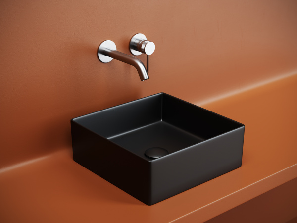 Раковина накладная квадратная  Ceramica Nova Element CN6068MB фарфор цвет черный матовый